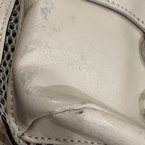 Rebecca Minkhoff Mesh White Leather Backpack - Picture 7 of 9